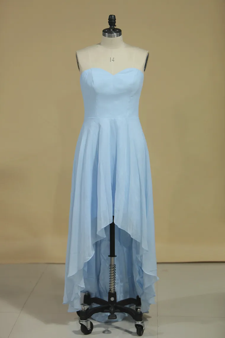 2024 Asymmetrical Sweetheart A Line Bridesmaid Dresses Chiffon