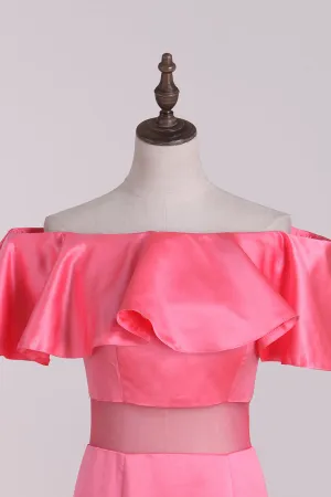 2024 New Arrival Evening Dresses Boat Neck Satin Mermaid