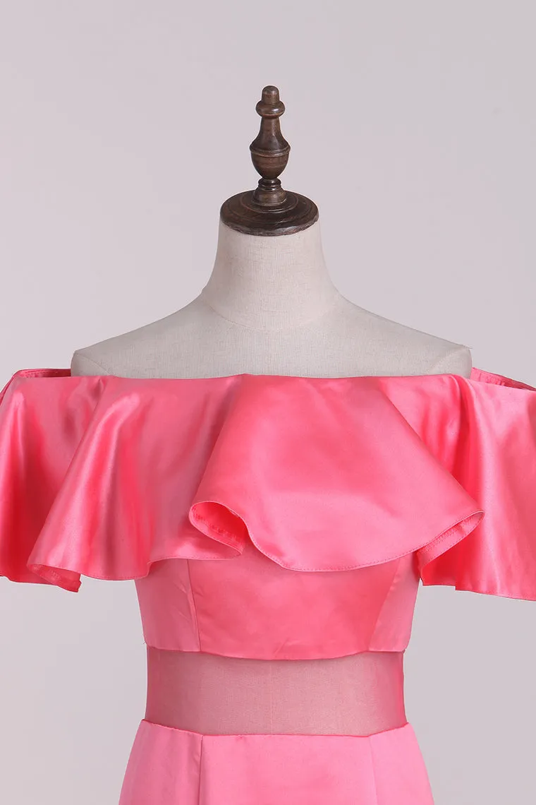 2024 New Arrival Evening Dresses Boat Neck Satin Mermaid