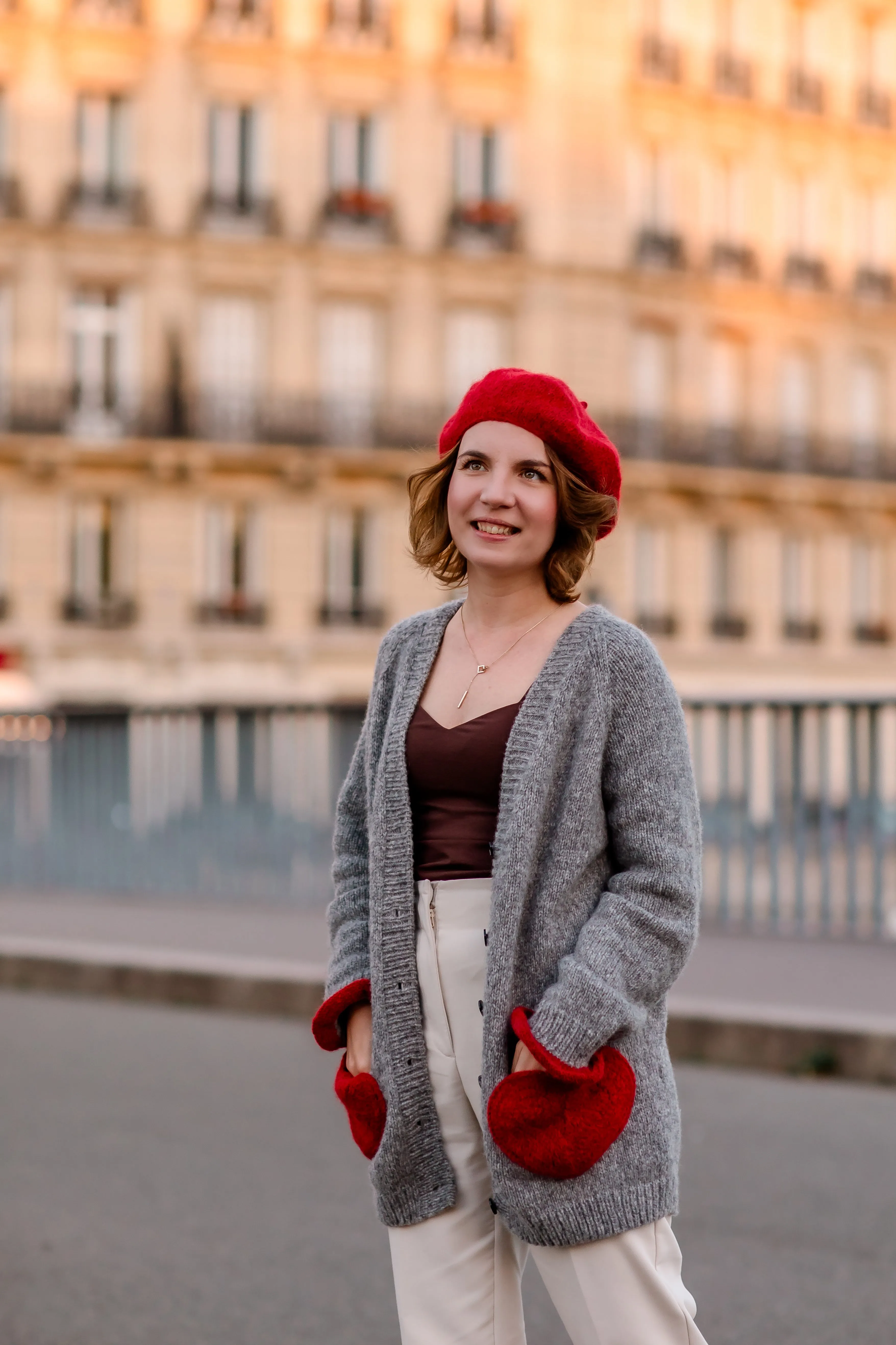 Adult Sweet Heart cardigan | Red
