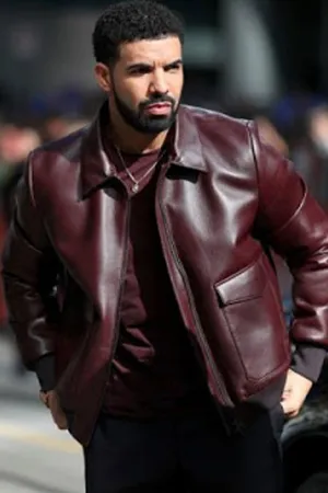 Aubrey Drake Graham Decant Leather Jacket For Men’s #1 by TJS