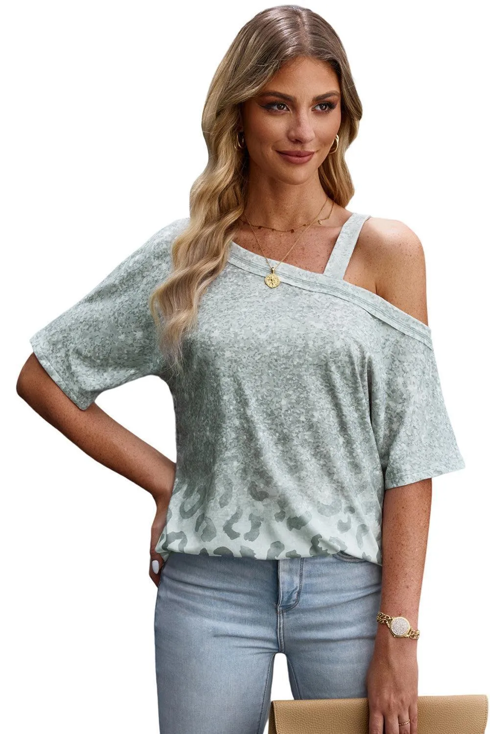Begin With A Smile Leopard Cold Shoulder Blouse