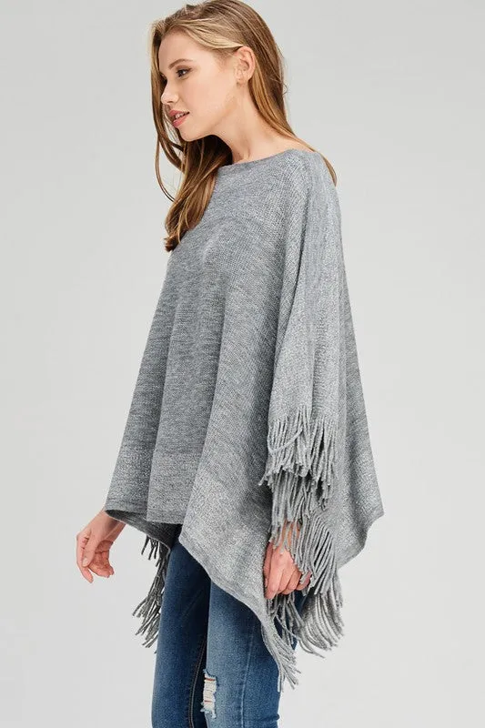 BLACK AND GREY PONCHO