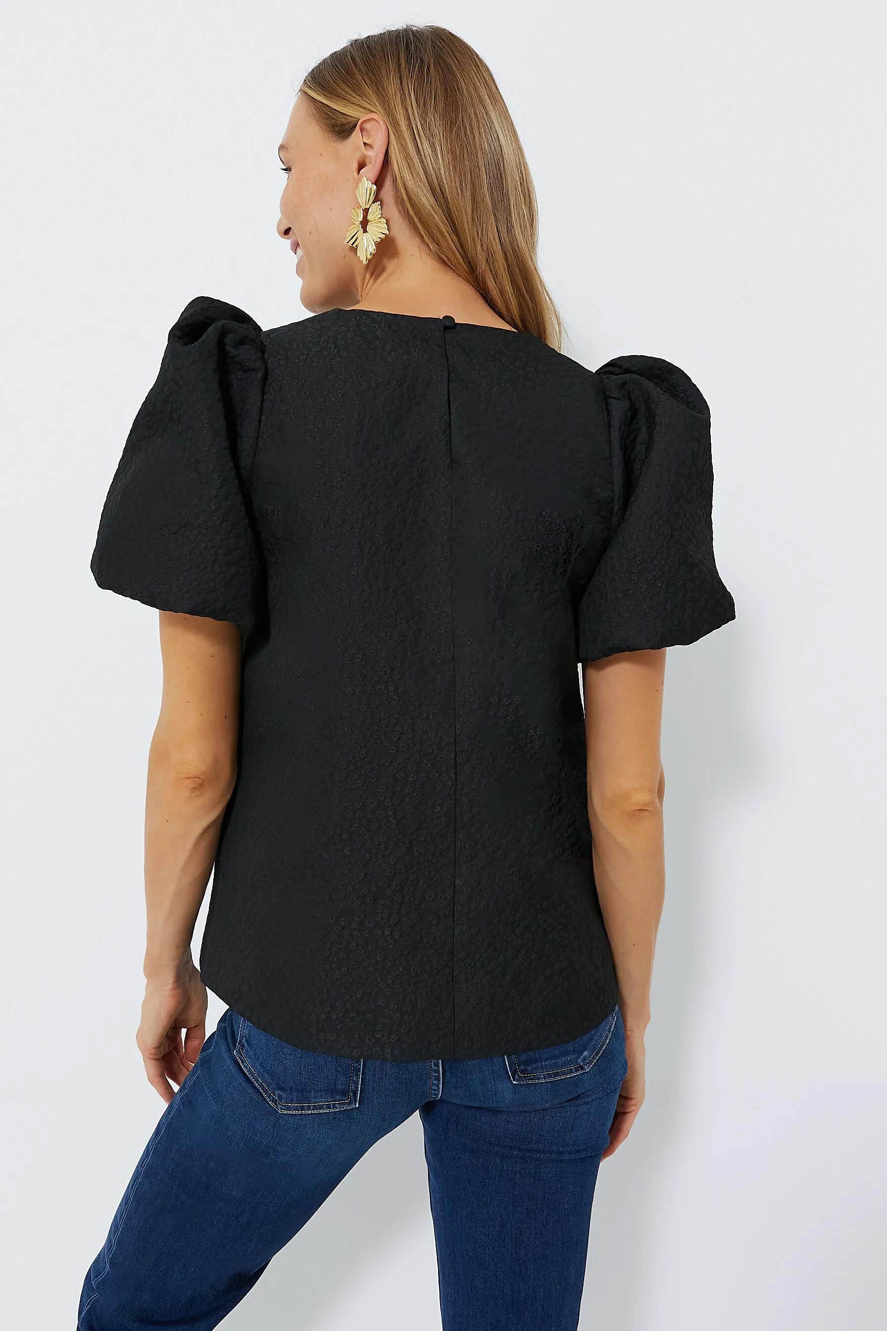 Black Jacquard Lyla Blouse