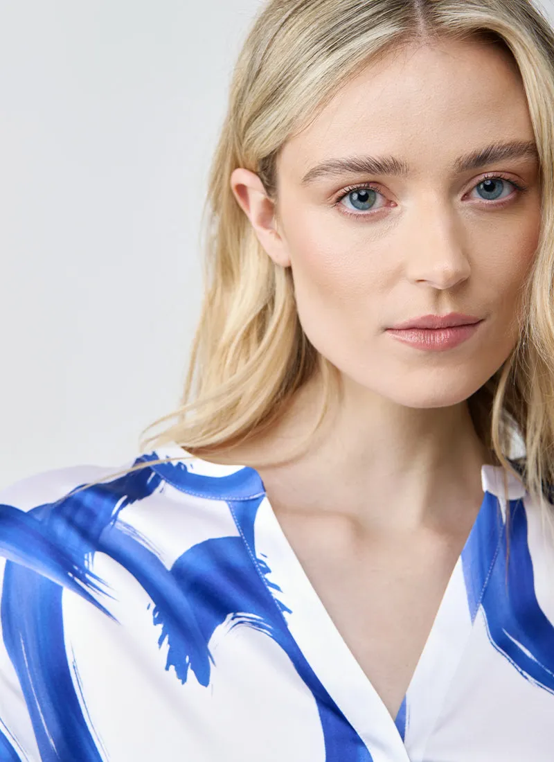 Blue Heart Silk Blouse