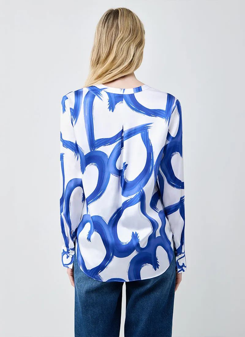 Blue Heart Silk Blouse