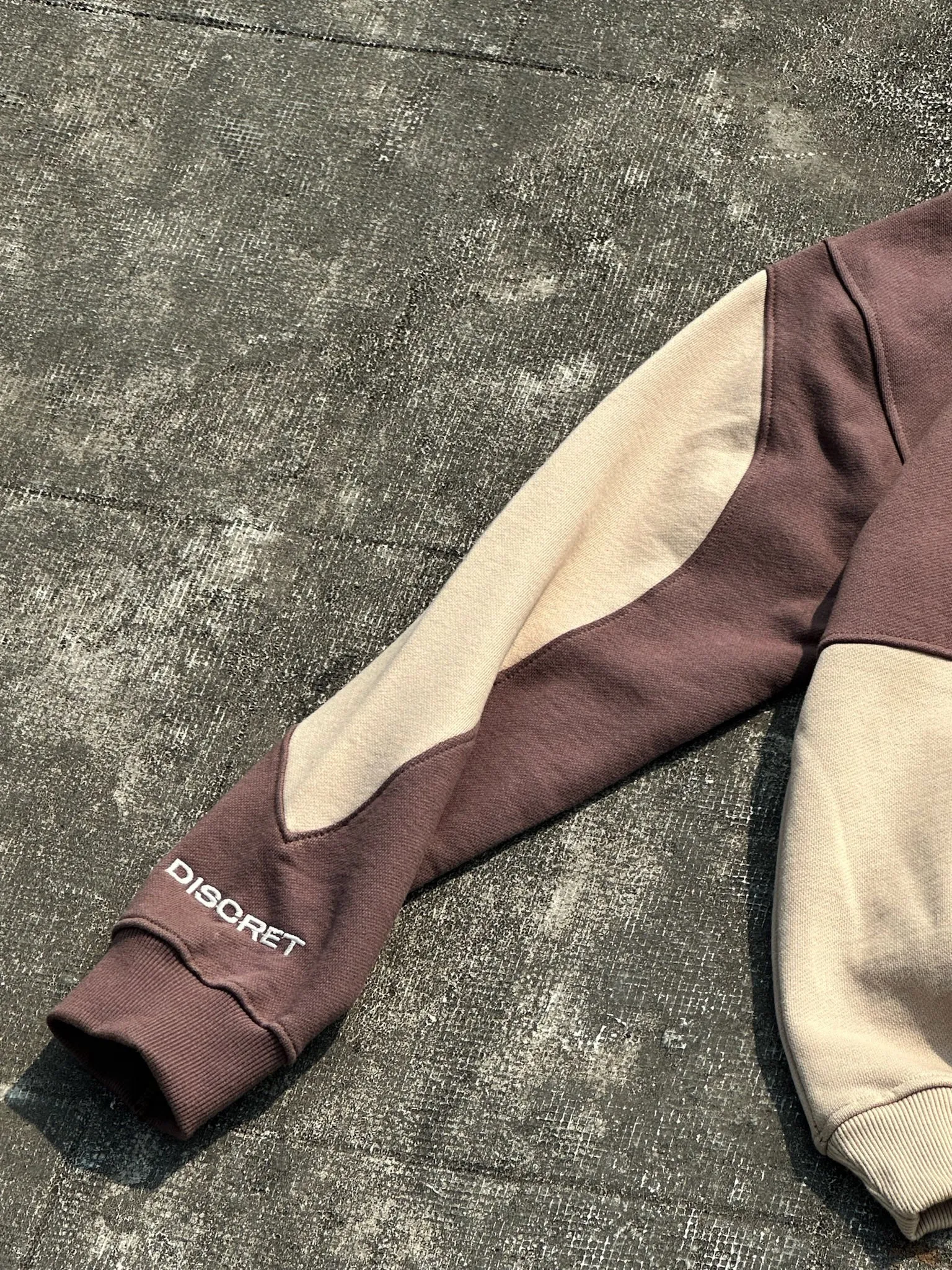 BROWN-BEIGE PATCHWORK HOODIE