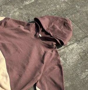 BROWN-BEIGE PATCHWORK HOODIE