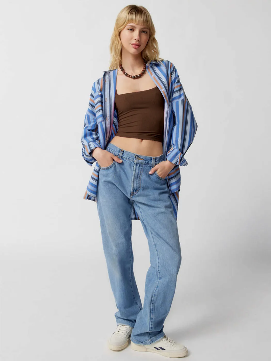 Brown Knitted Sexy Ribbed Crop Top