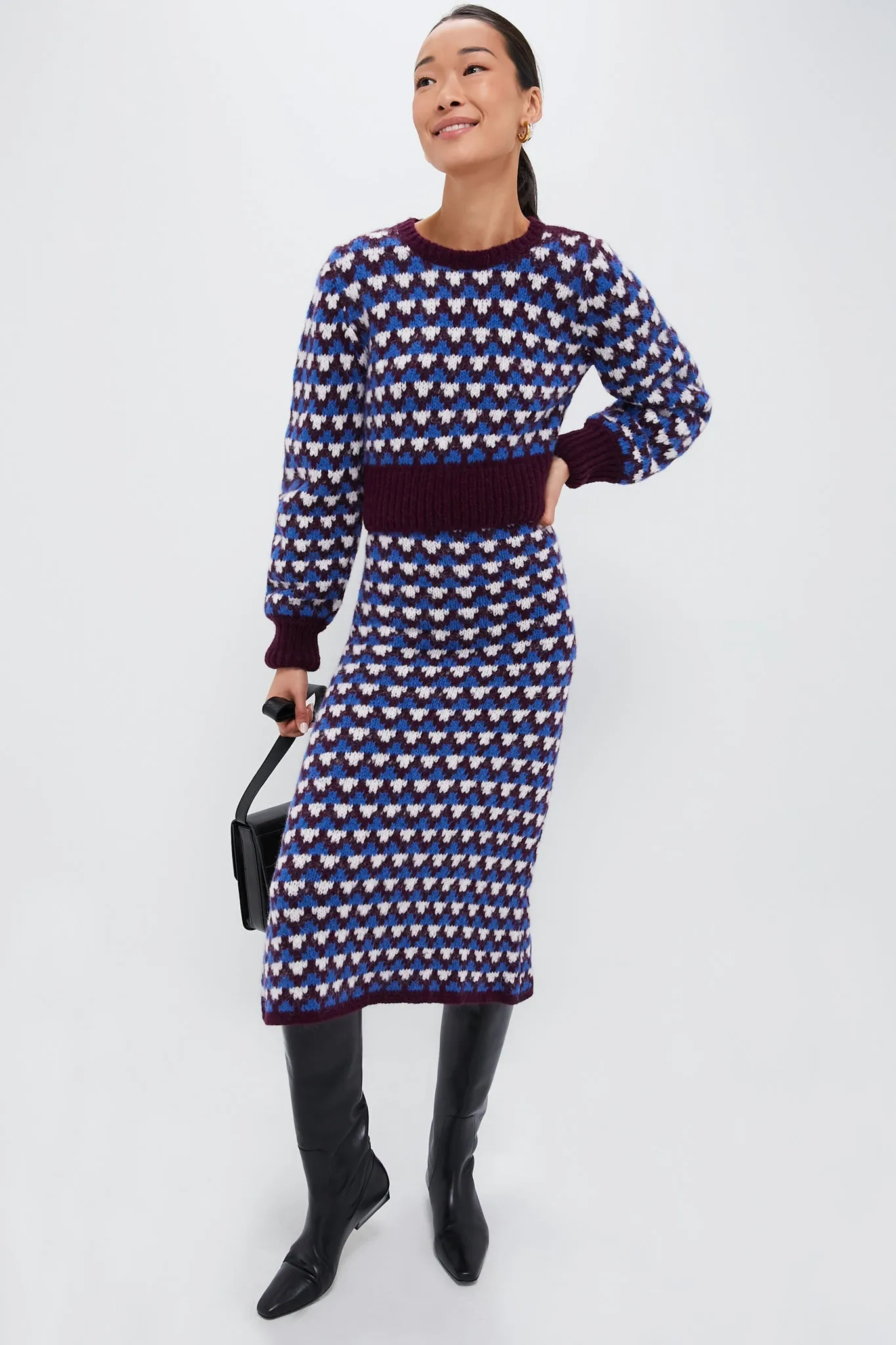Burgundy and Blue Nuna Top