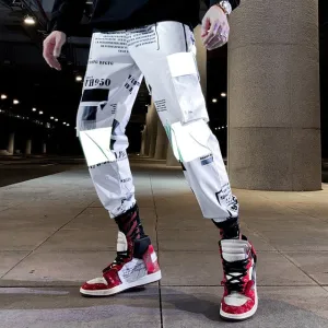 B/W Reflective Letter Joggers