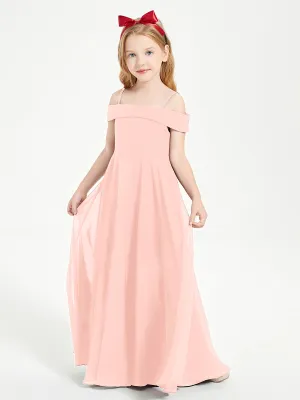 Chic Junior Bridesmaid Dresses Off the Shoulder Coral