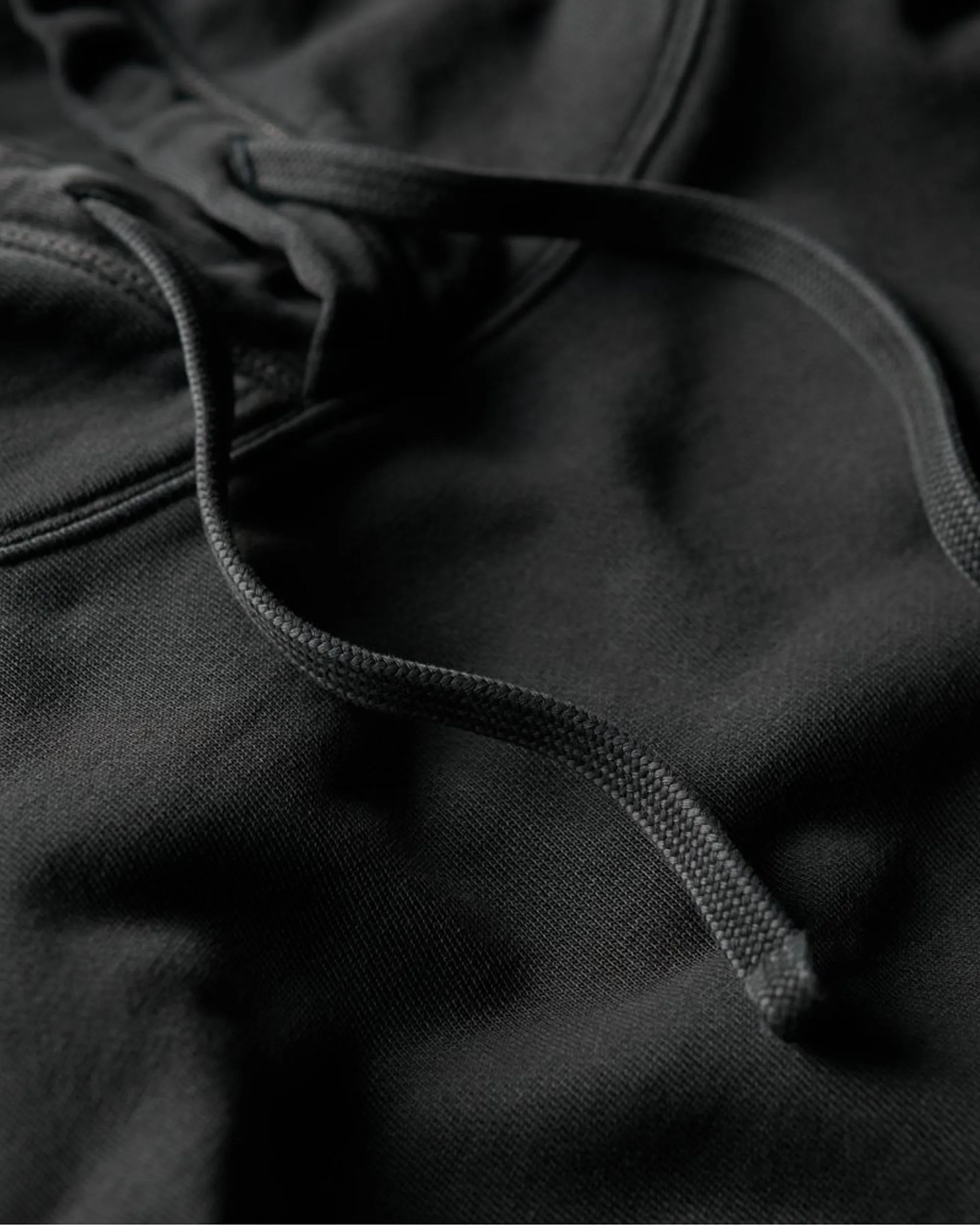 Contrast Stitch Relaxed Hoodie in Washed Black