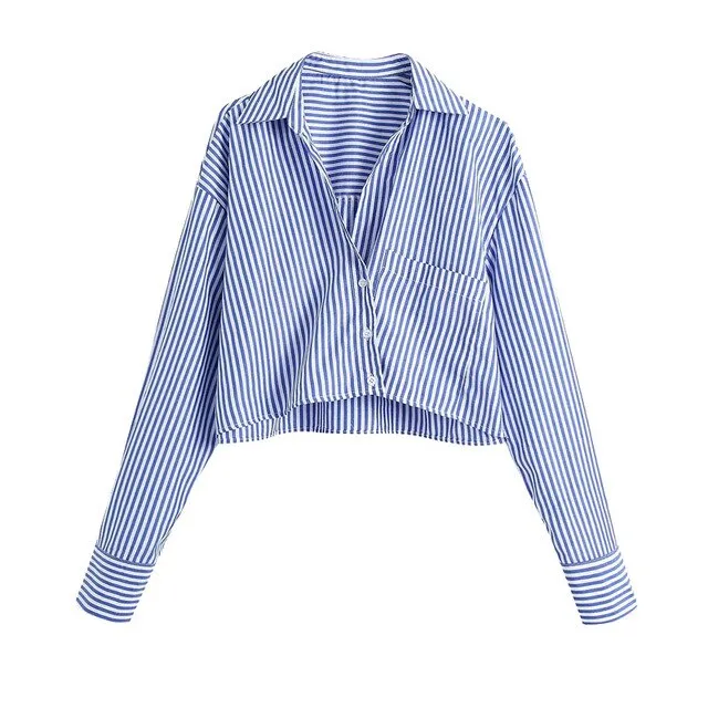 CROPPED STRIPED SHIRT