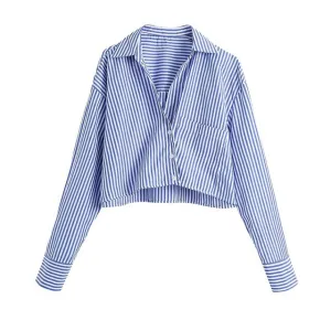 CROPPED STRIPED SHIRT