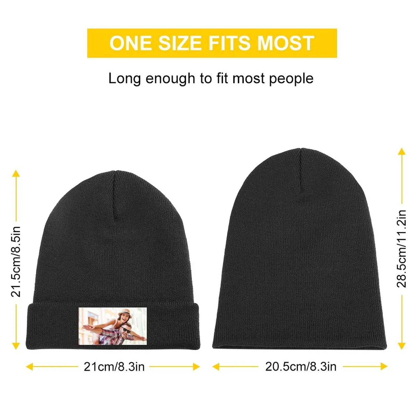 Custom Photo Couple Warm Knitted Cap