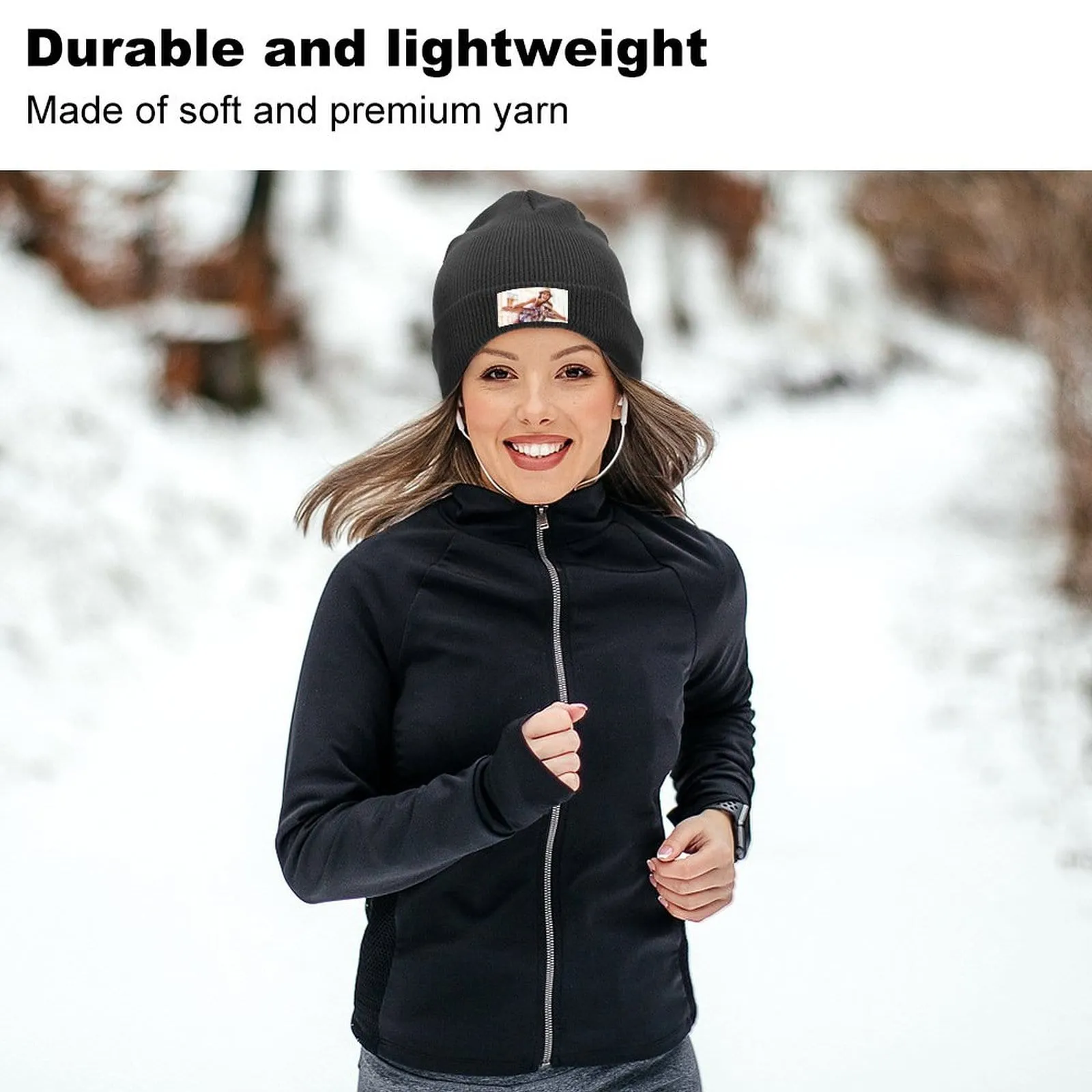Custom Photo Couple Warm Knitted Cap