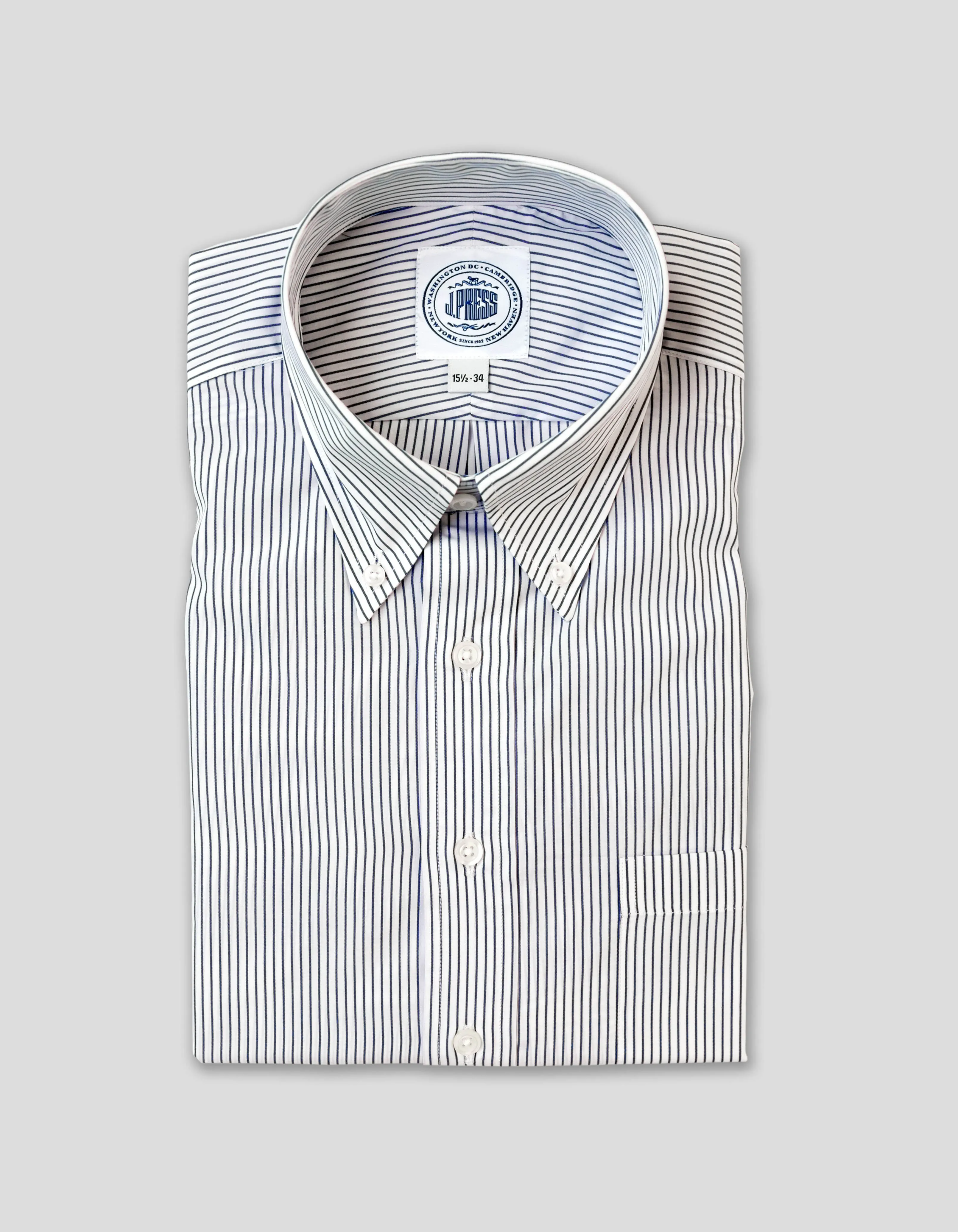 DARK BLUE PENCIL STRIPE DRESS SHIRT