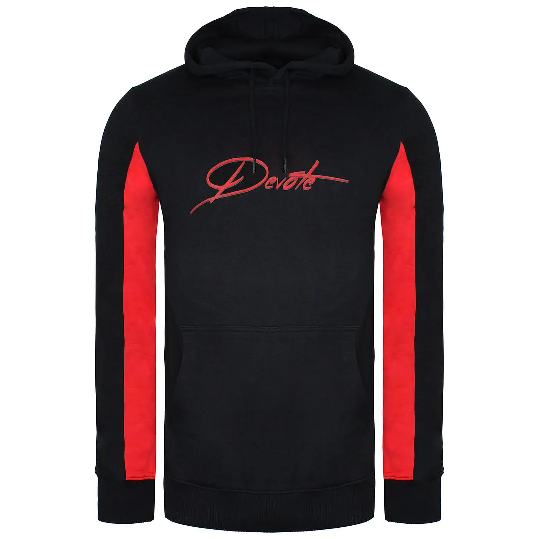 Devote London Irivin Mens Black/Red Hoodie