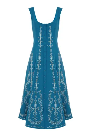 DONOVAN CORDED COTTON MIDI DRESS