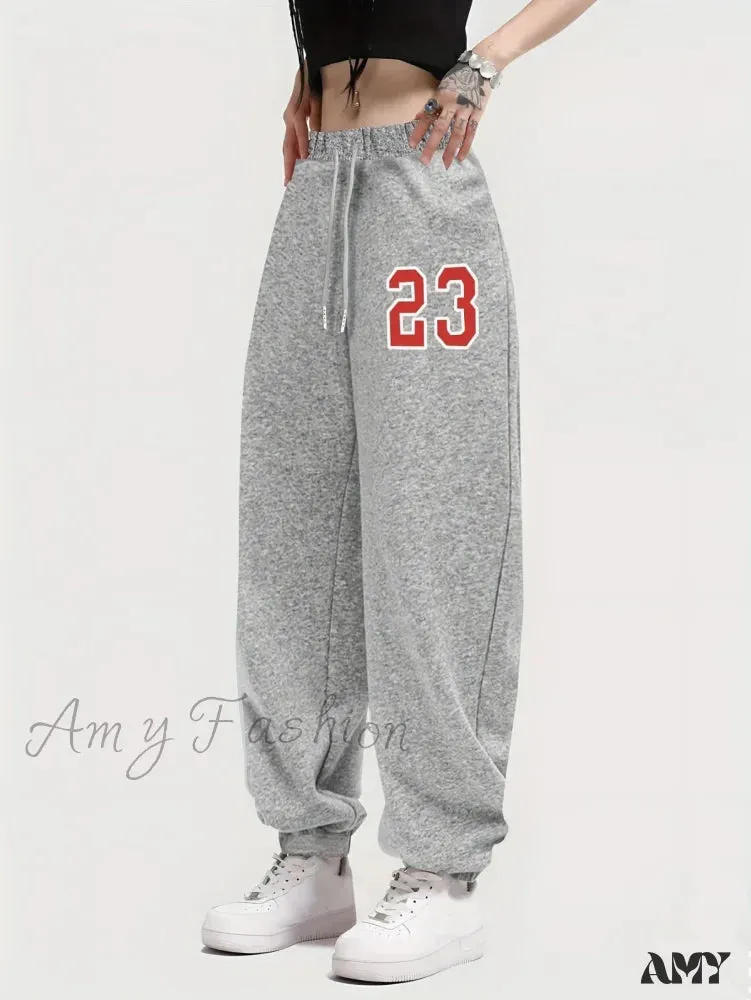Elastic Waist Comfortable Drawstring Casual Female Pants