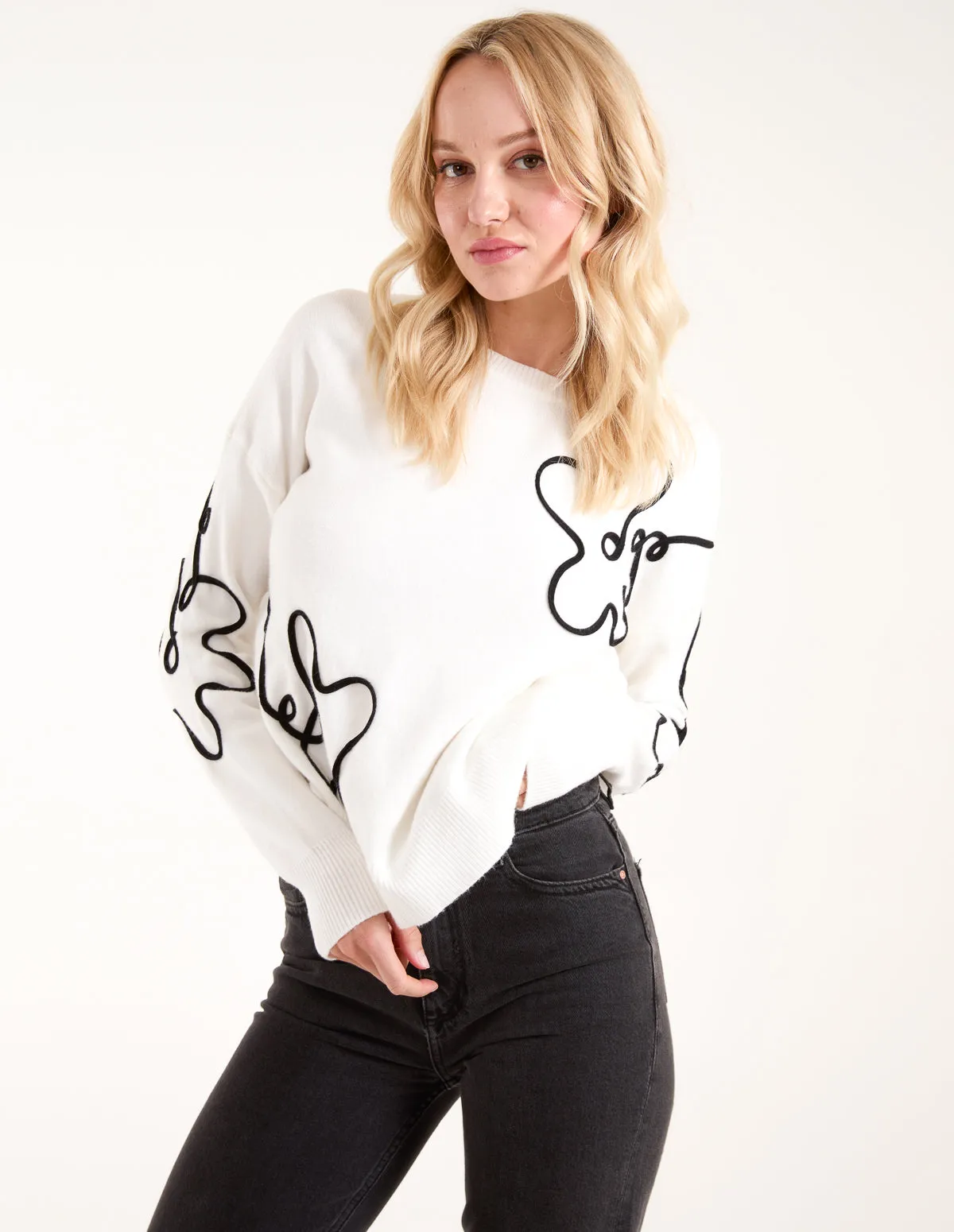 Floral Pattern Sweater