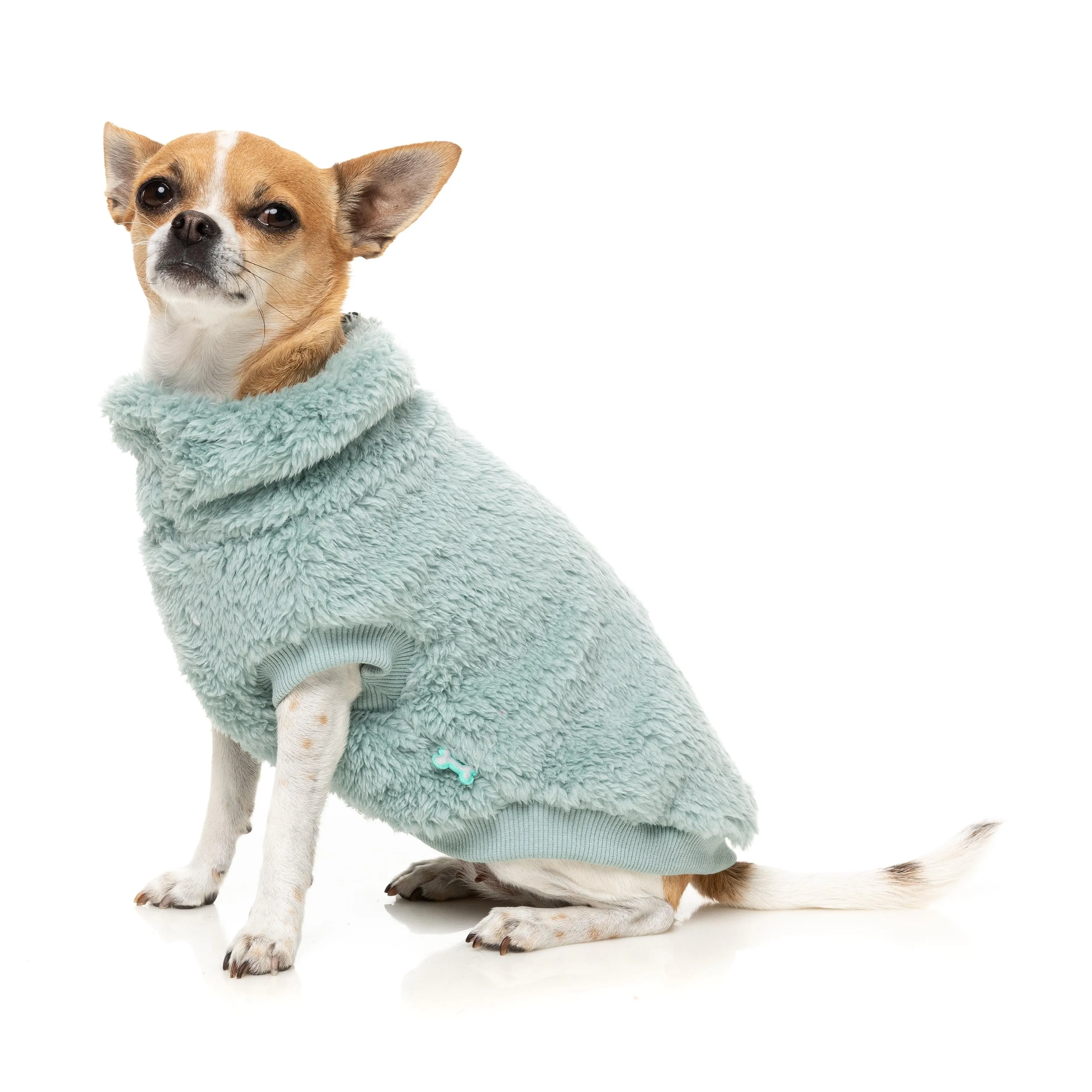 FuzzYard Dog Apparel Turtle Teddy 25 Sweater Arctic Blue Size 2 ^ ^