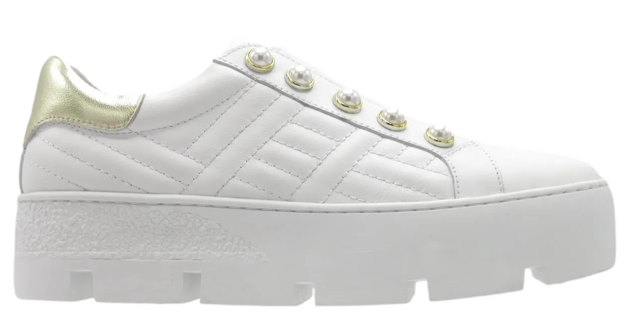 Gelato Hattie Platform White Leather Sneaker