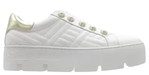 Gelato Hattie Platform White Leather Sneaker