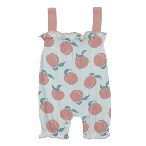 Girl's Print Bamboo Gathered Romper - Fresh Air Peaches