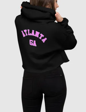 Hawt Pink Atlanta GA | Back Print Crop Hoodie
