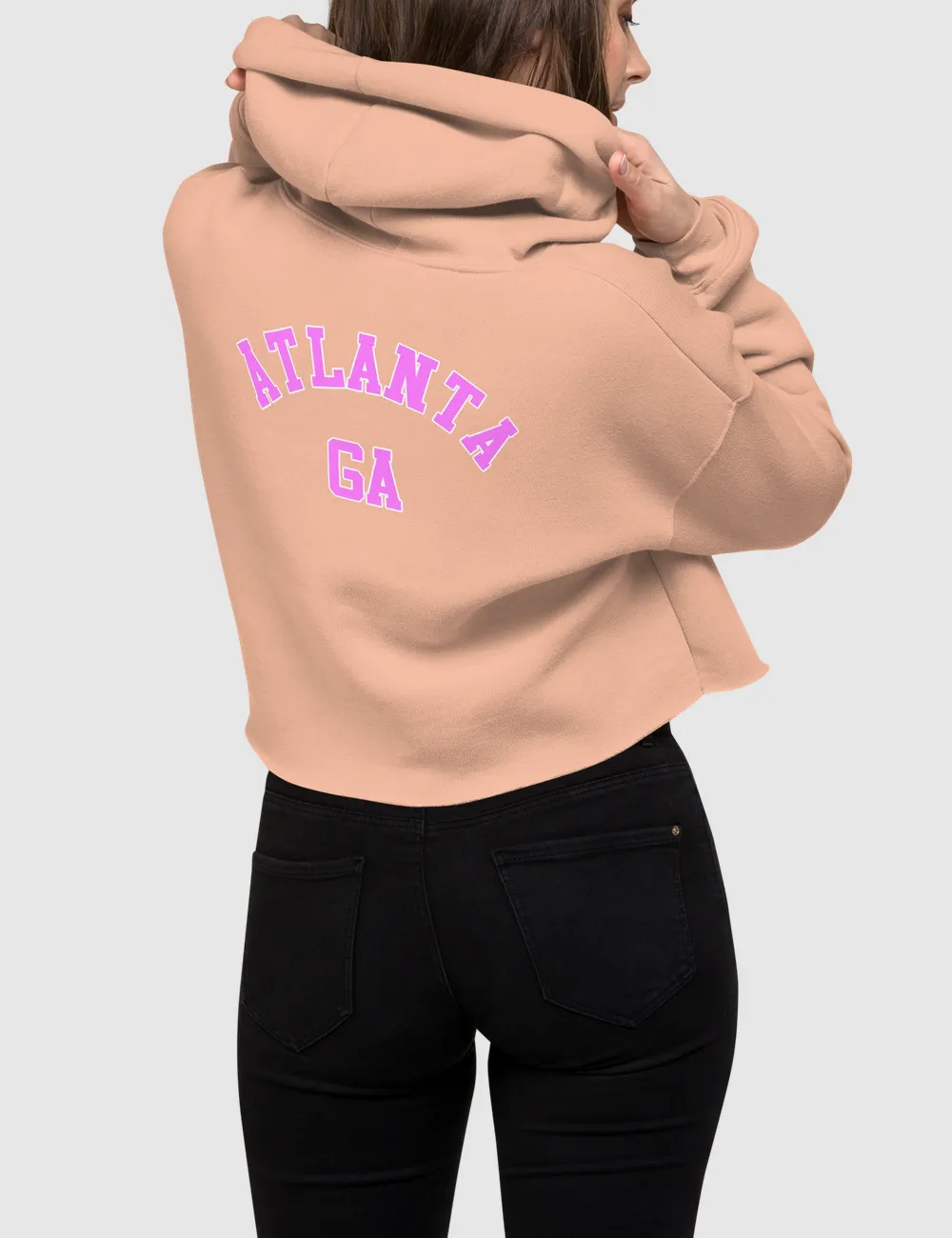 Hawt Pink Atlanta GA | Back Print Crop Hoodie