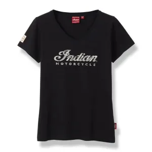 Indian Motorcycle Womens Script Logo T-Shirt Black