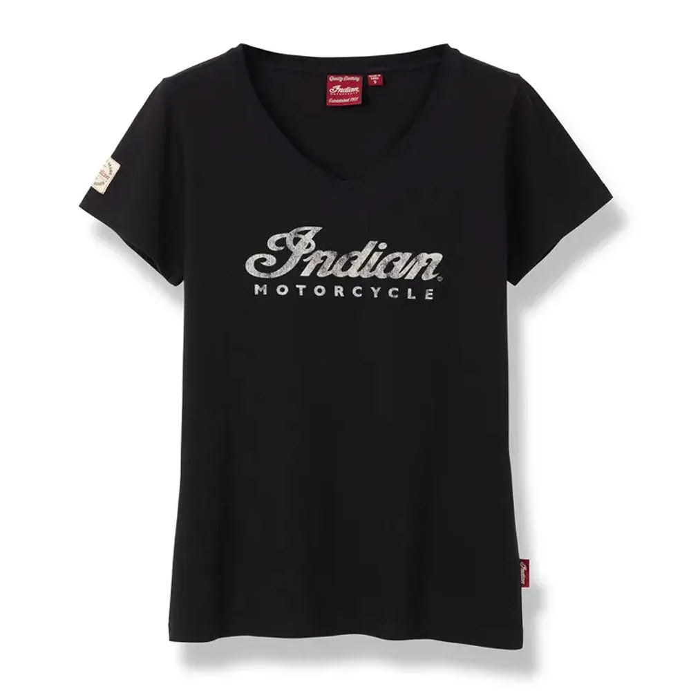 Indian Motorcycle Womens Script Logo T-Shirt Black