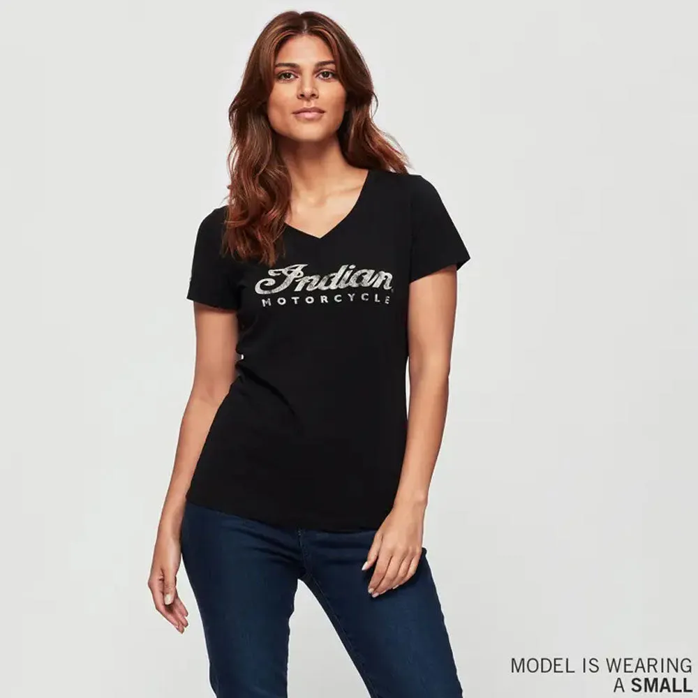 Indian Motorcycle Womens Script Logo T-Shirt Black
