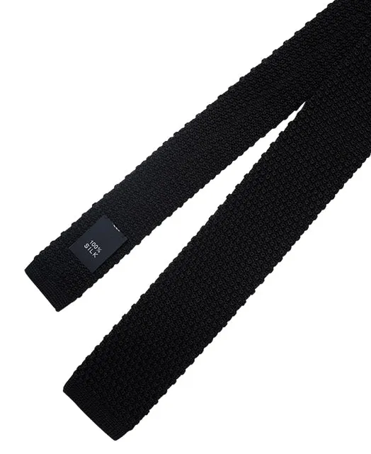 Kamakura Classic Black Knit Tie
