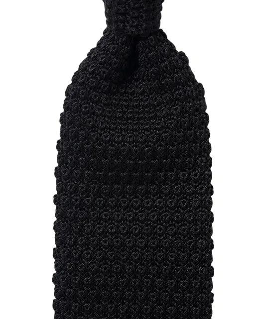 Kamakura Classic Black Knit Tie