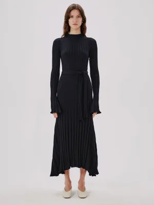 Long Sleeve Rib Flare Dress