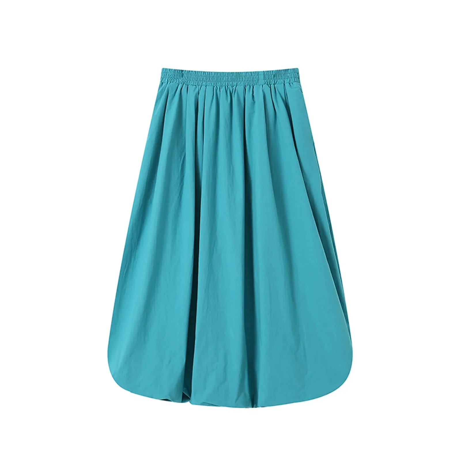 LVSANW Long Skirt Women Elegant Solid Elastic Waist A-line Vintage Korean Fashion Loose Balloon Maxi Skirt Casual Y2K Streetwear