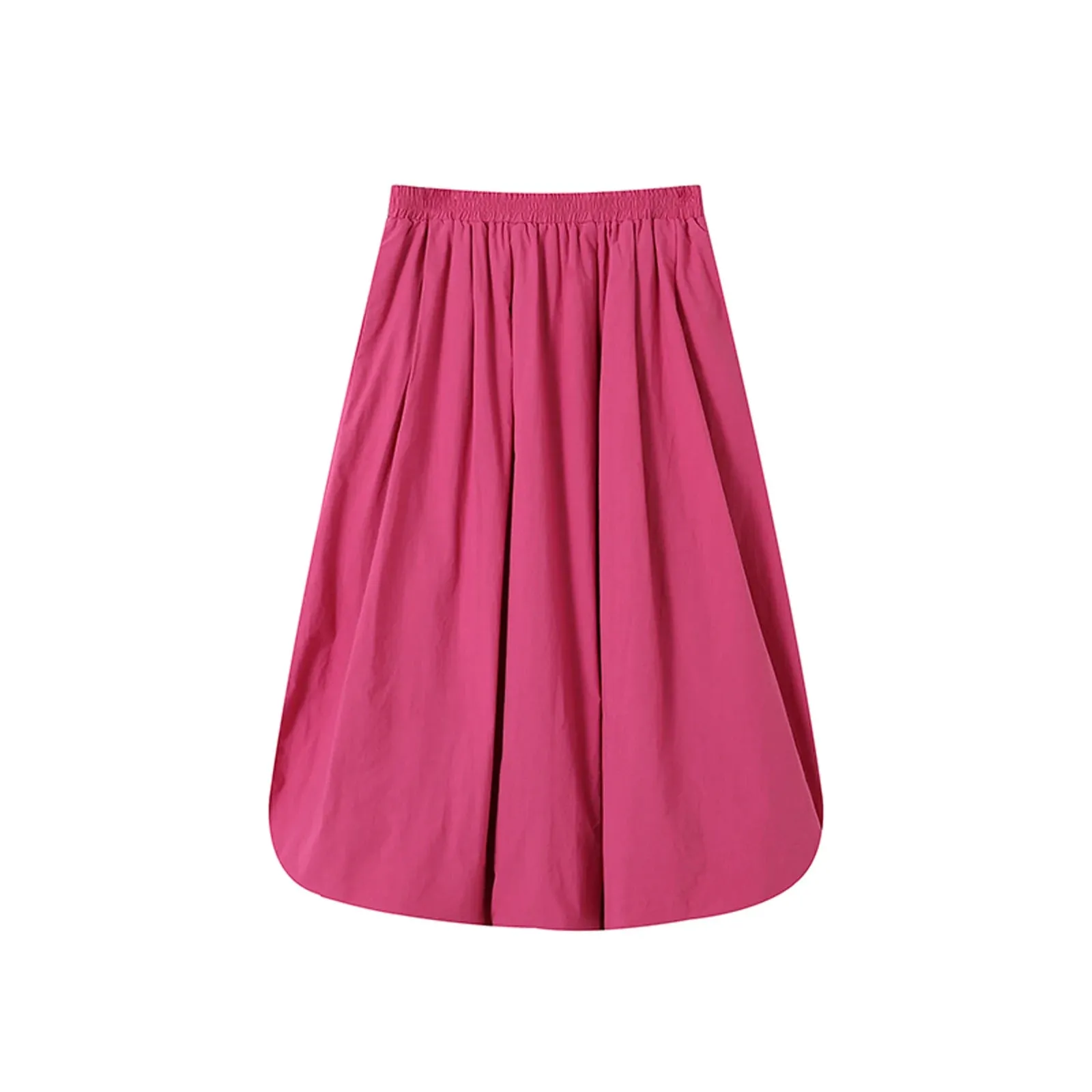LVSANW Long Skirt Women Elegant Solid Elastic Waist A-line Vintage Korean Fashion Loose Balloon Maxi Skirt Casual Y2K Streetwear