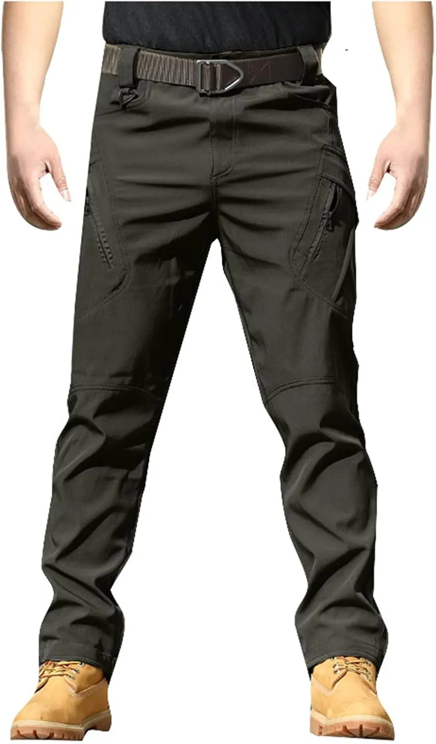 Mens Lightweight Cargo Tactical Pants Straight Leg Athletic Joggers Relaxed Fit Overalls Hiking Work Trousers