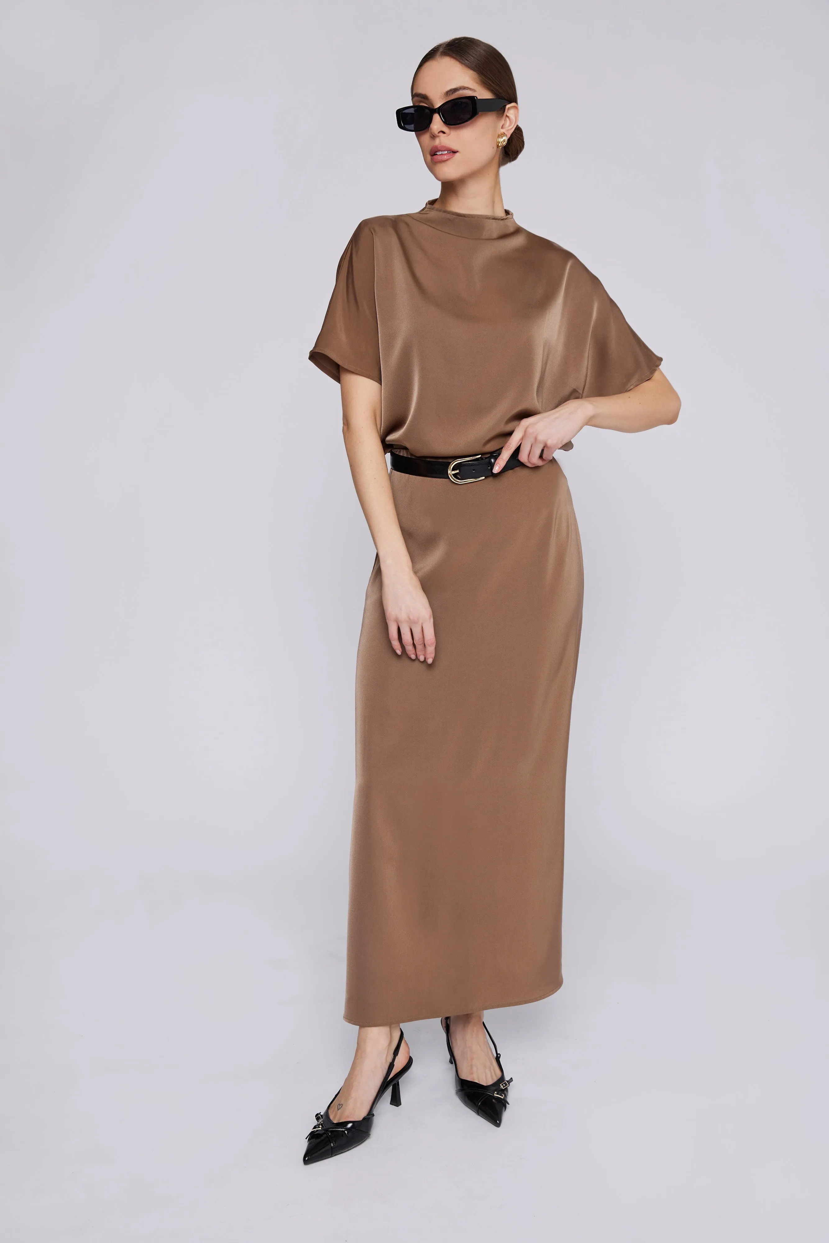 Mila Batwing Top Latte
