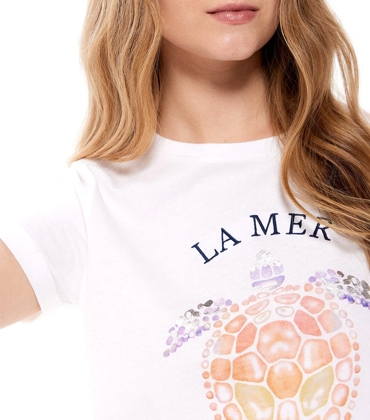 Navy Graphic T-Shirt White