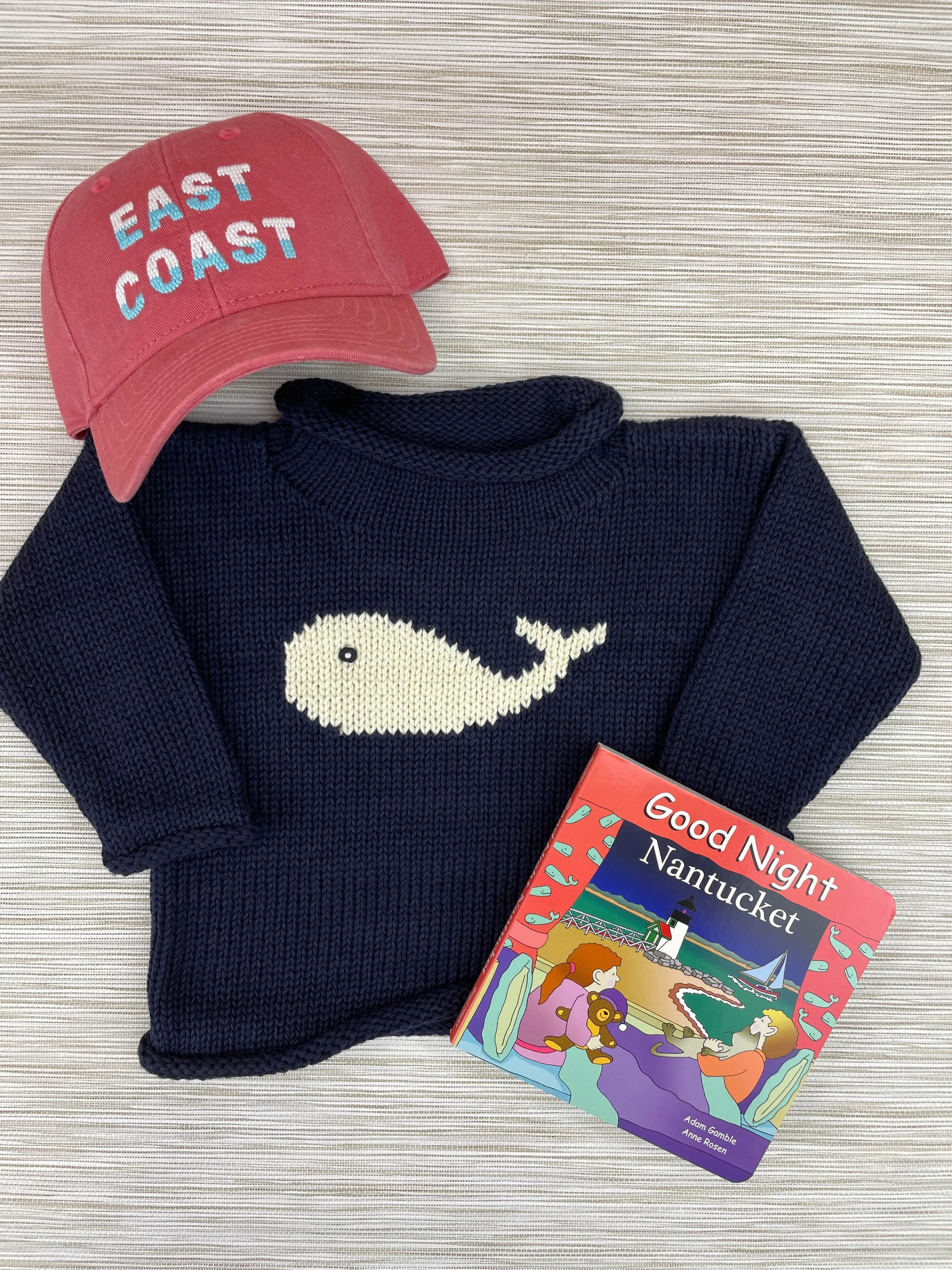 Navy Whale Roll Neck Sweater
