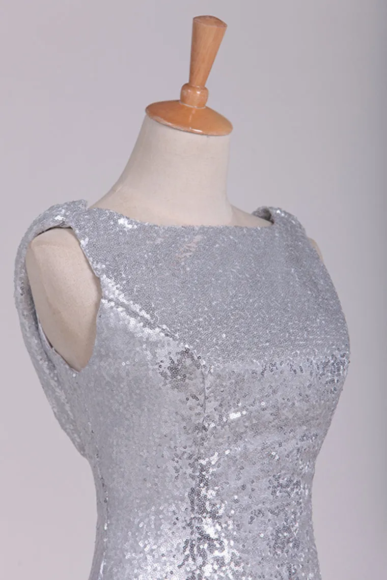 Open Back Bridesmaid Dresses Scoop Sequins Floor SWKPHKJPS81