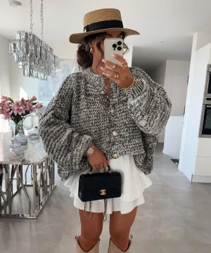 Oversize Strickjacke Isa Schwarz