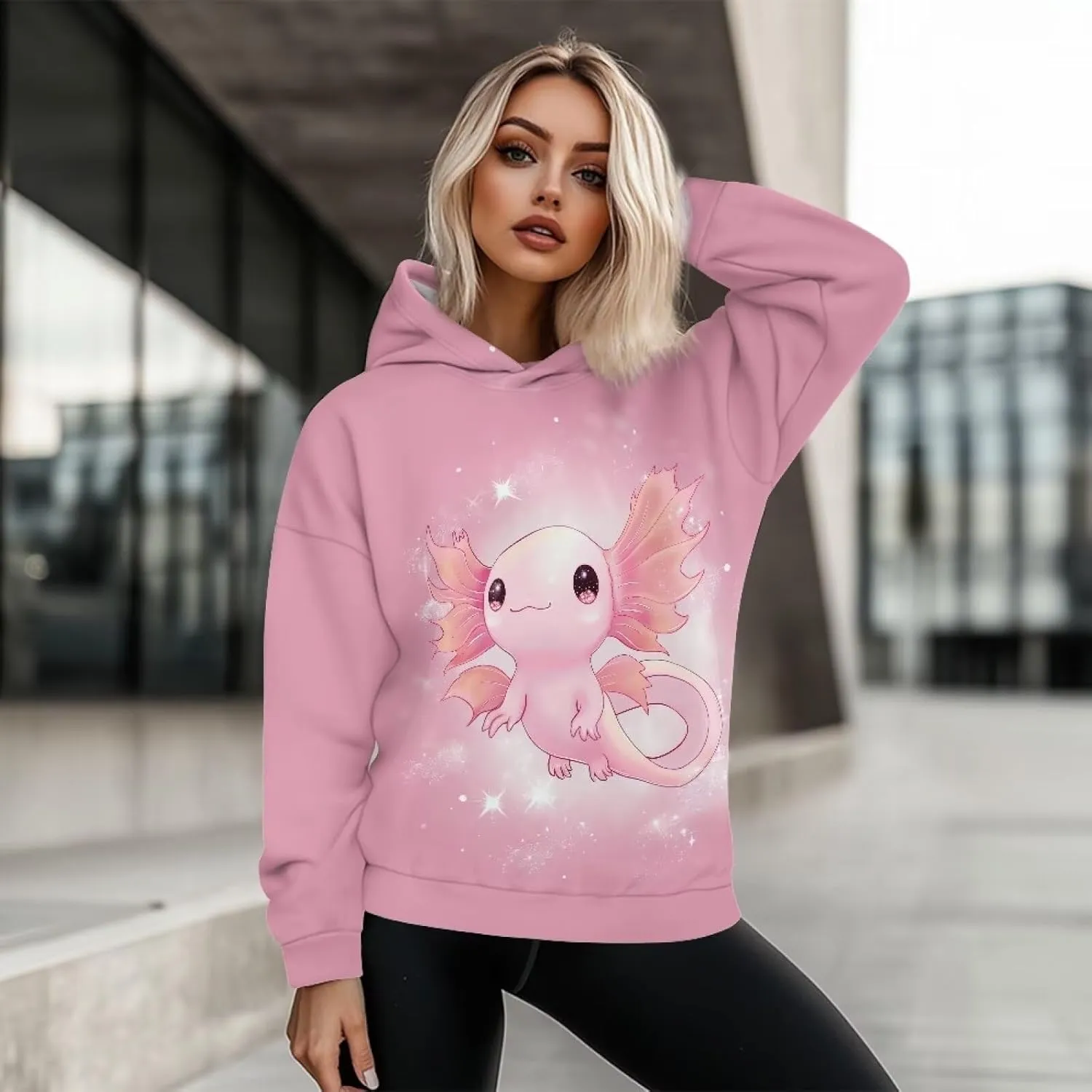 Poceacles Womens Hoodies Oversized Sweatshirts Loose Fit Long Sleeve Hooded Sweaters Pullover Hooded Sweatshirt Preppy Outfit