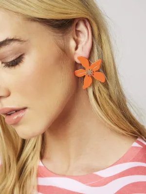 Red Hibiscus Earrings