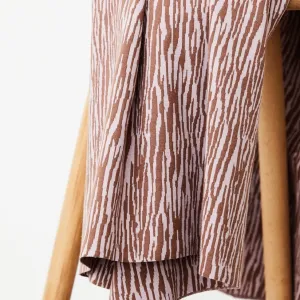 REMNANT 0.34 Metre - Mind The MAKER - Organic Bark Jacquard Dusty Brown and Lilac