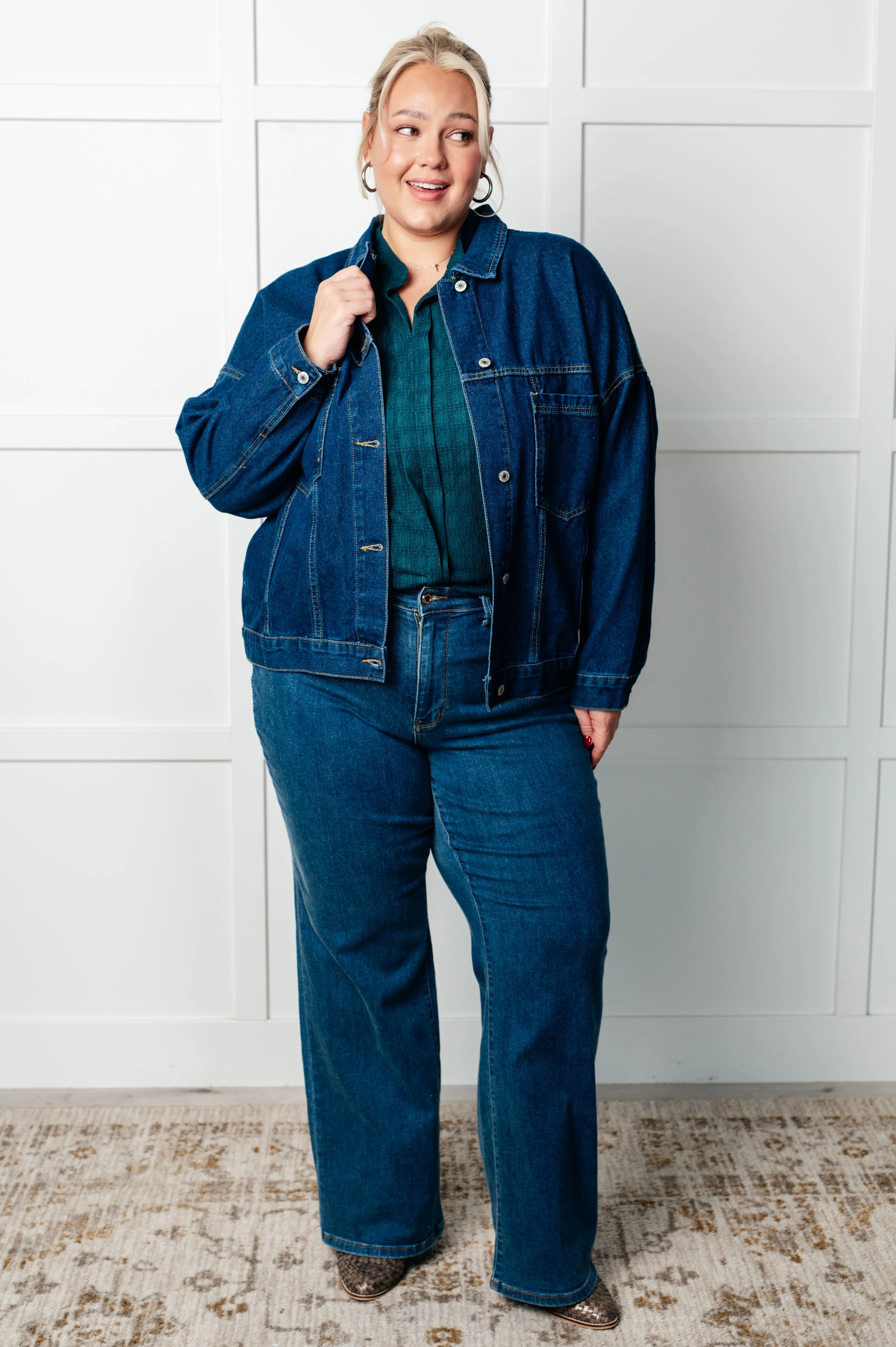 Sea Green Pleat Front Blouse